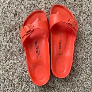 Birkenstock Madrid Essentials Orange Plastic Sandals 8
